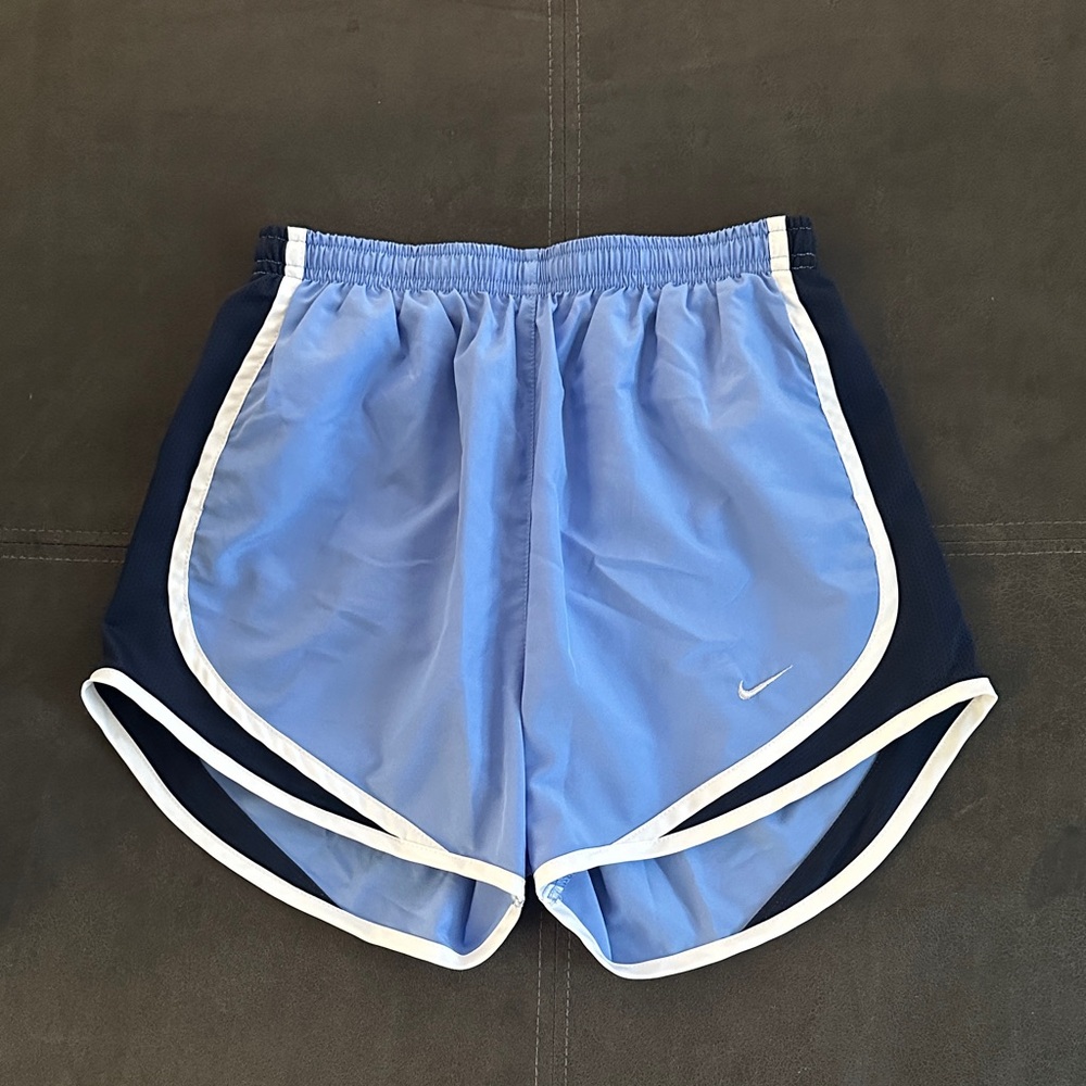 Nike Blue and White Dri-Fit Tempo Shorts